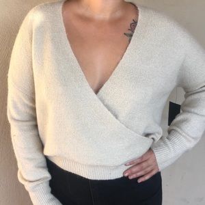 Free Press Sparkly wrap top pull over sweater